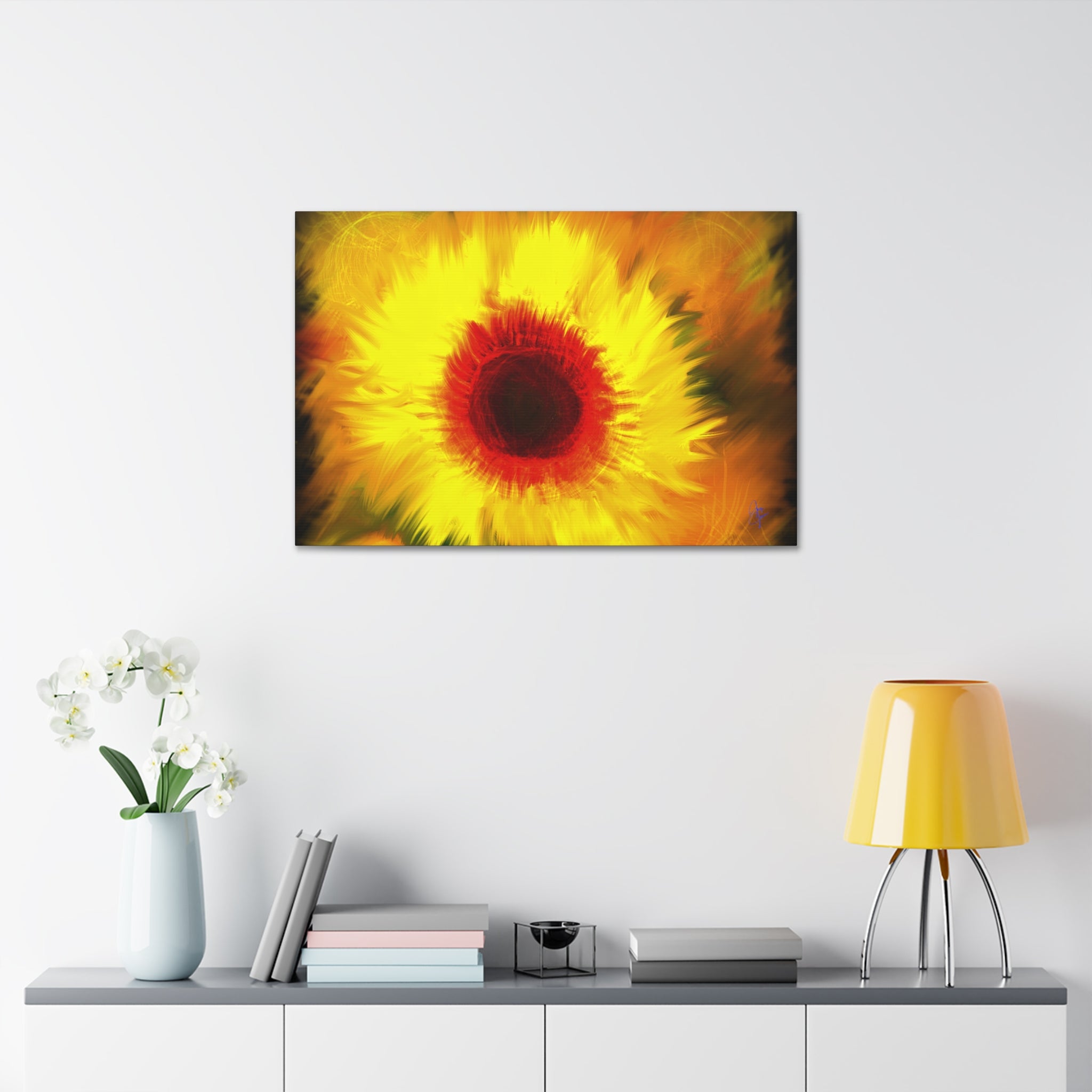 Sunflower Canvas Print – Bright Yellow Floral Wall Art (Stretched 1.5")