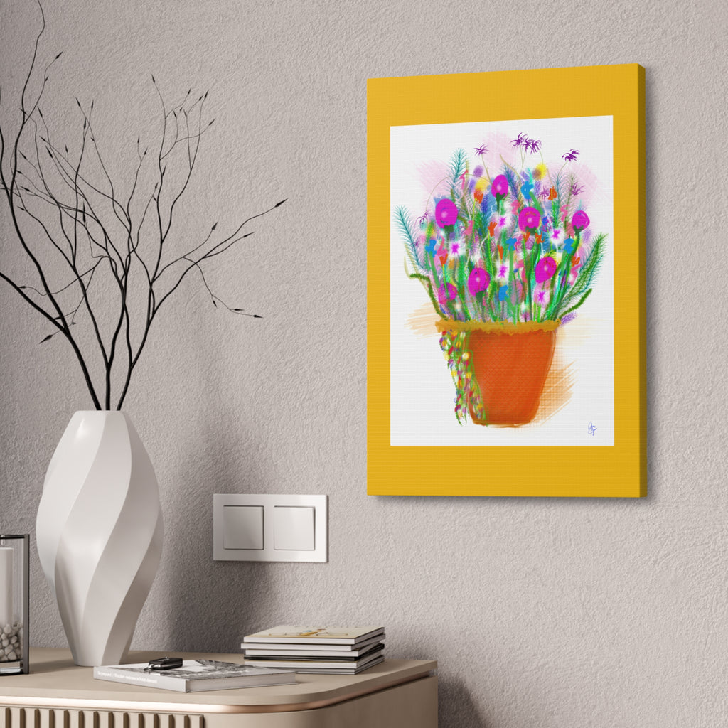Flowers Brighten Your Day.  Stretched Canvas Wall Art — 1.5" Depth