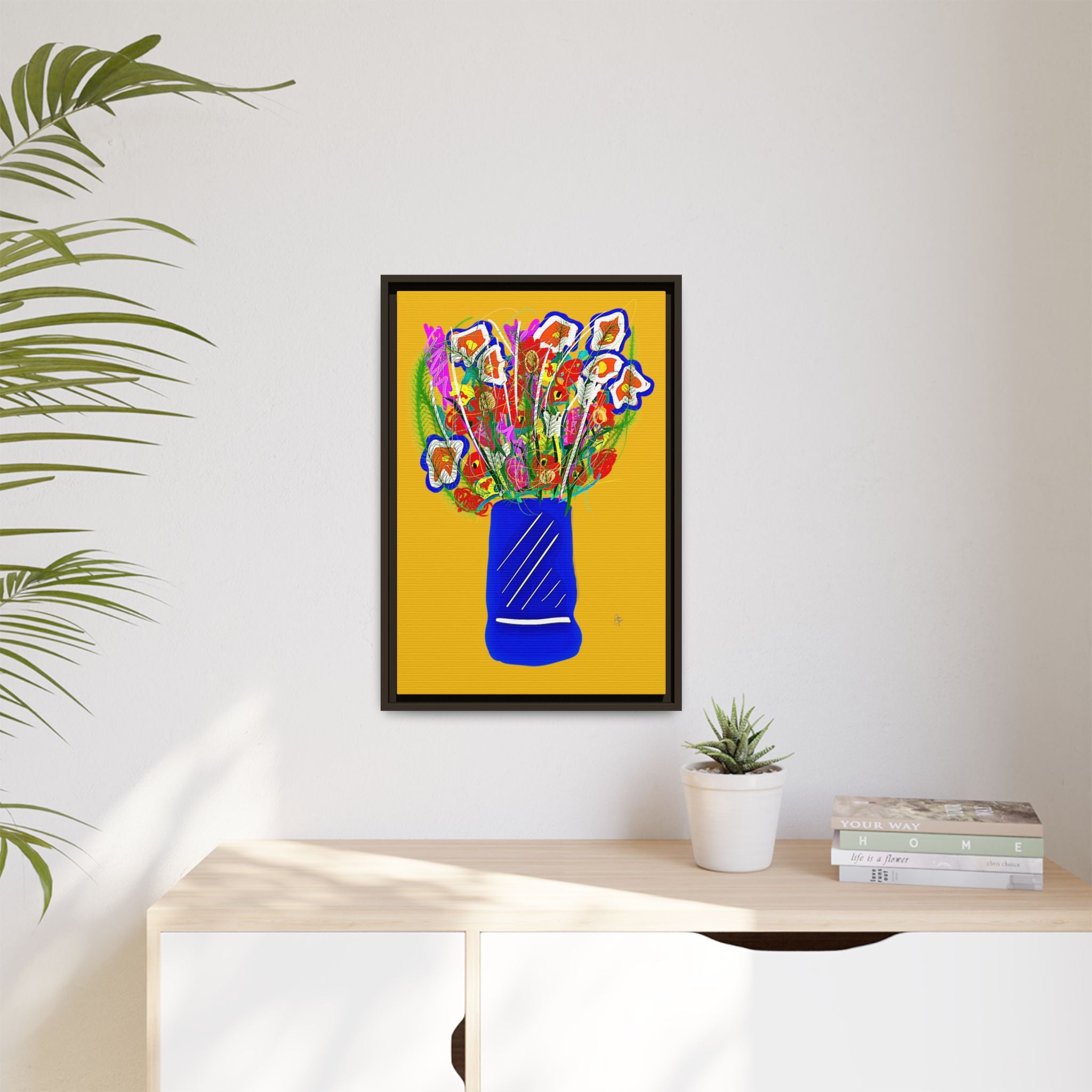Floral Bouquet Matte Canvas Print — Framed Wall Art