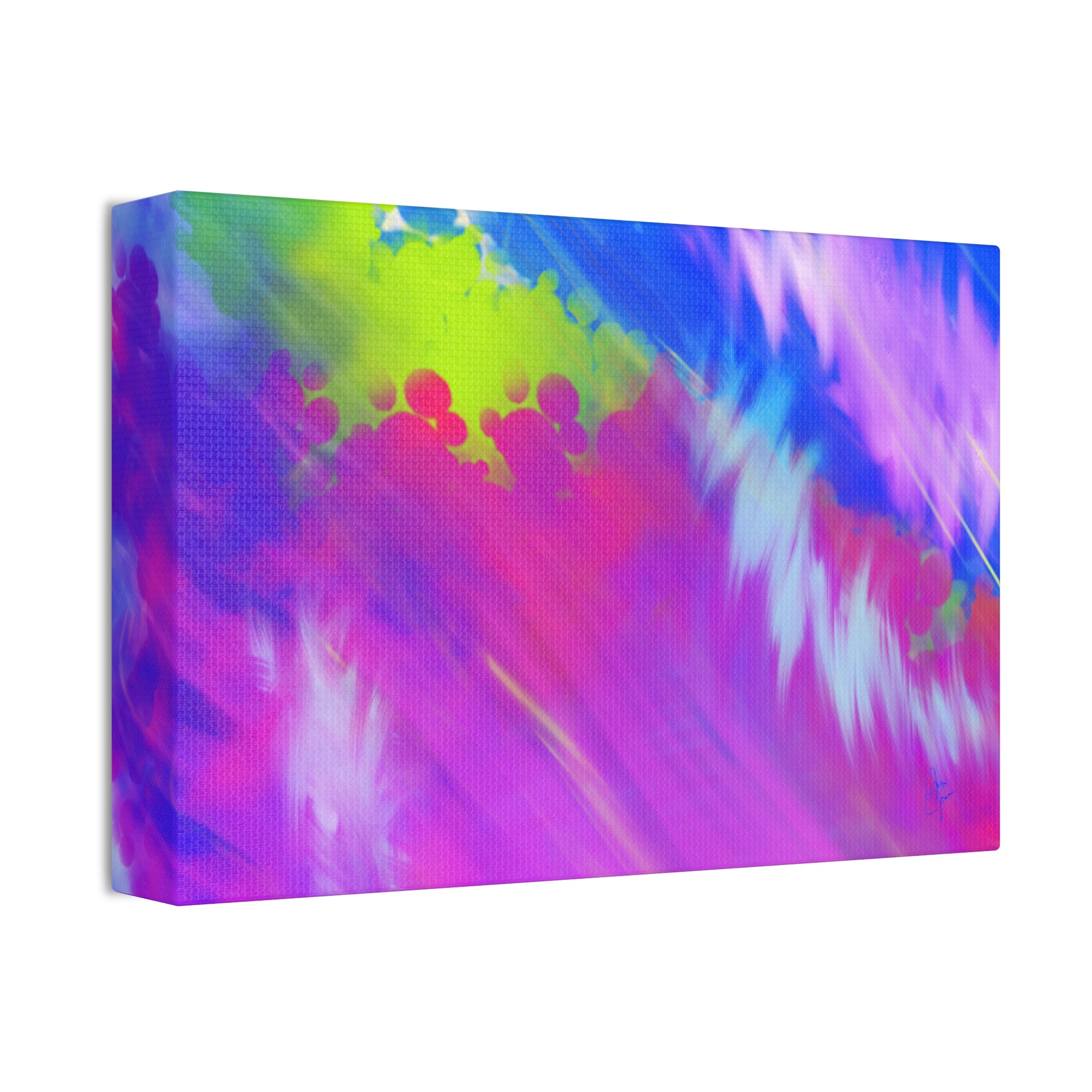 Abstract Neon Tie-Dye Canvas Print — Vibrant Rainbow Wall Art (Stretched 1.5")