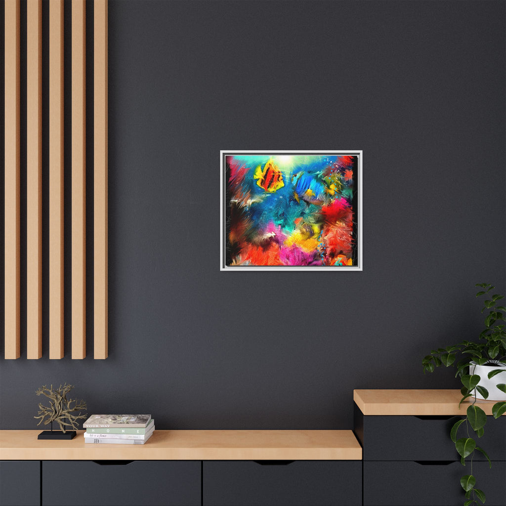 Framed Abstract Color Explosion Canvas — Vibrant Multi‑Color Wall Art