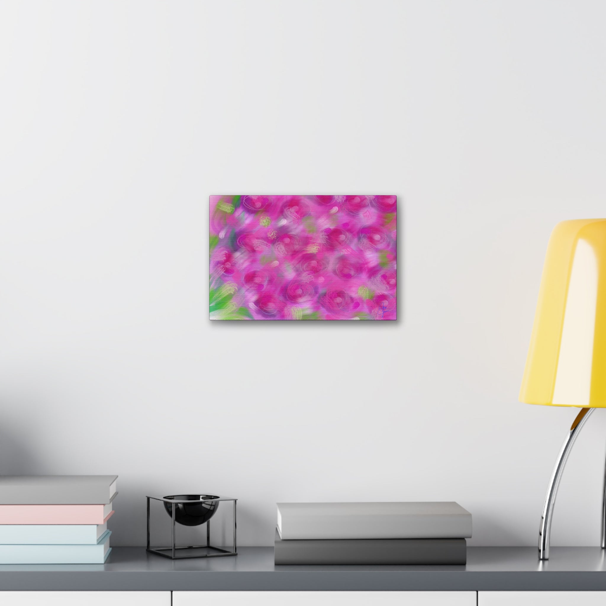 Pink Floral Abstract Canvas Print — Stretched 1.5" Wall Art
