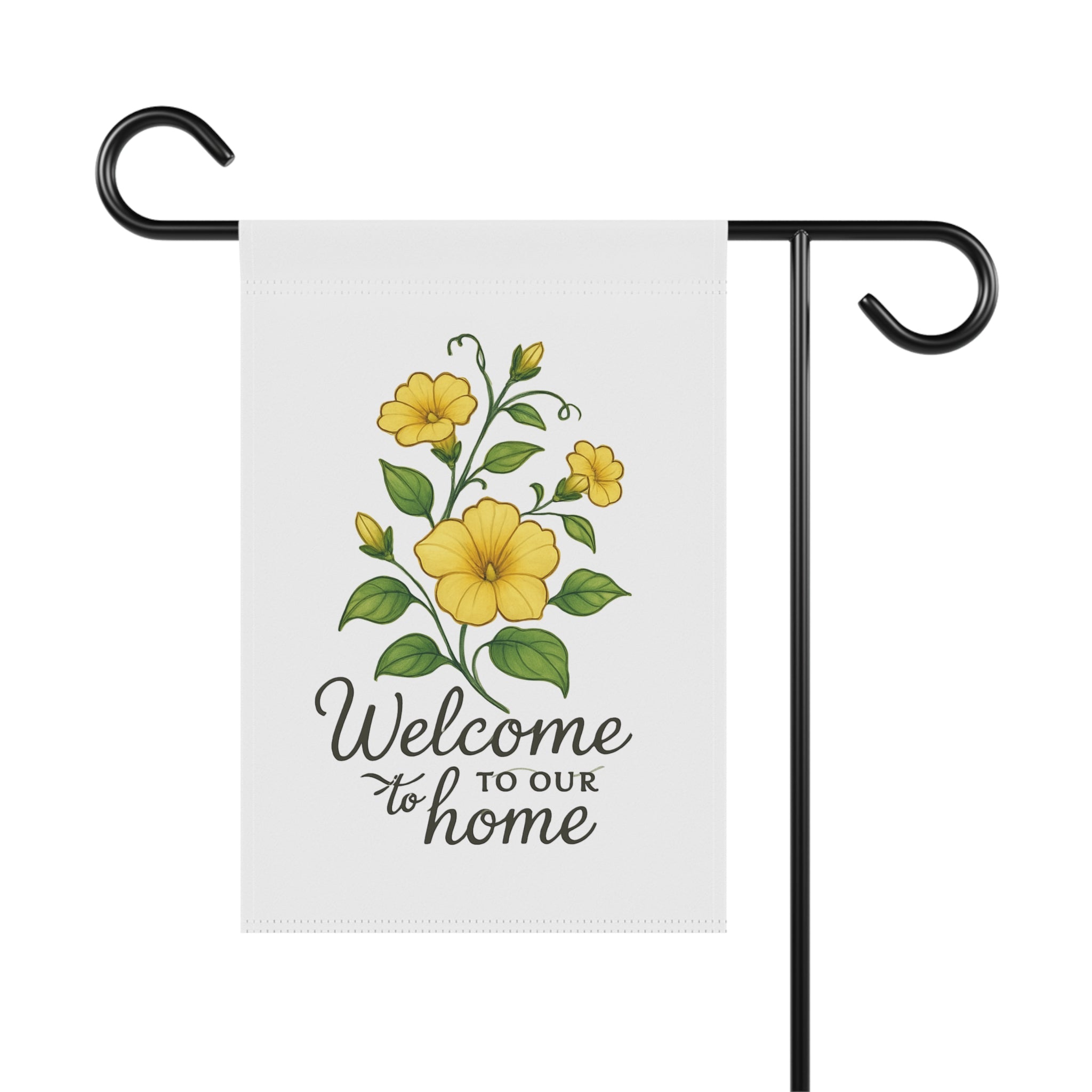Welcome to Our Home Yellow Floral Garden Flag