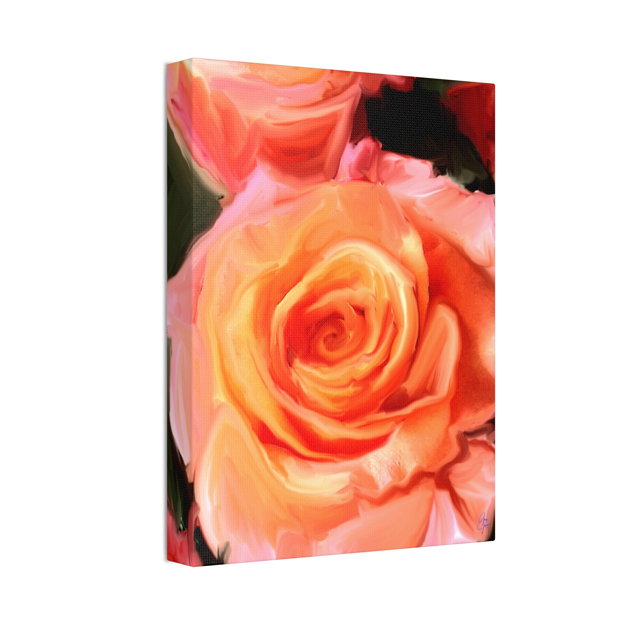 Orange Rose Canvas Print — Stretched 1.5" Wall Art