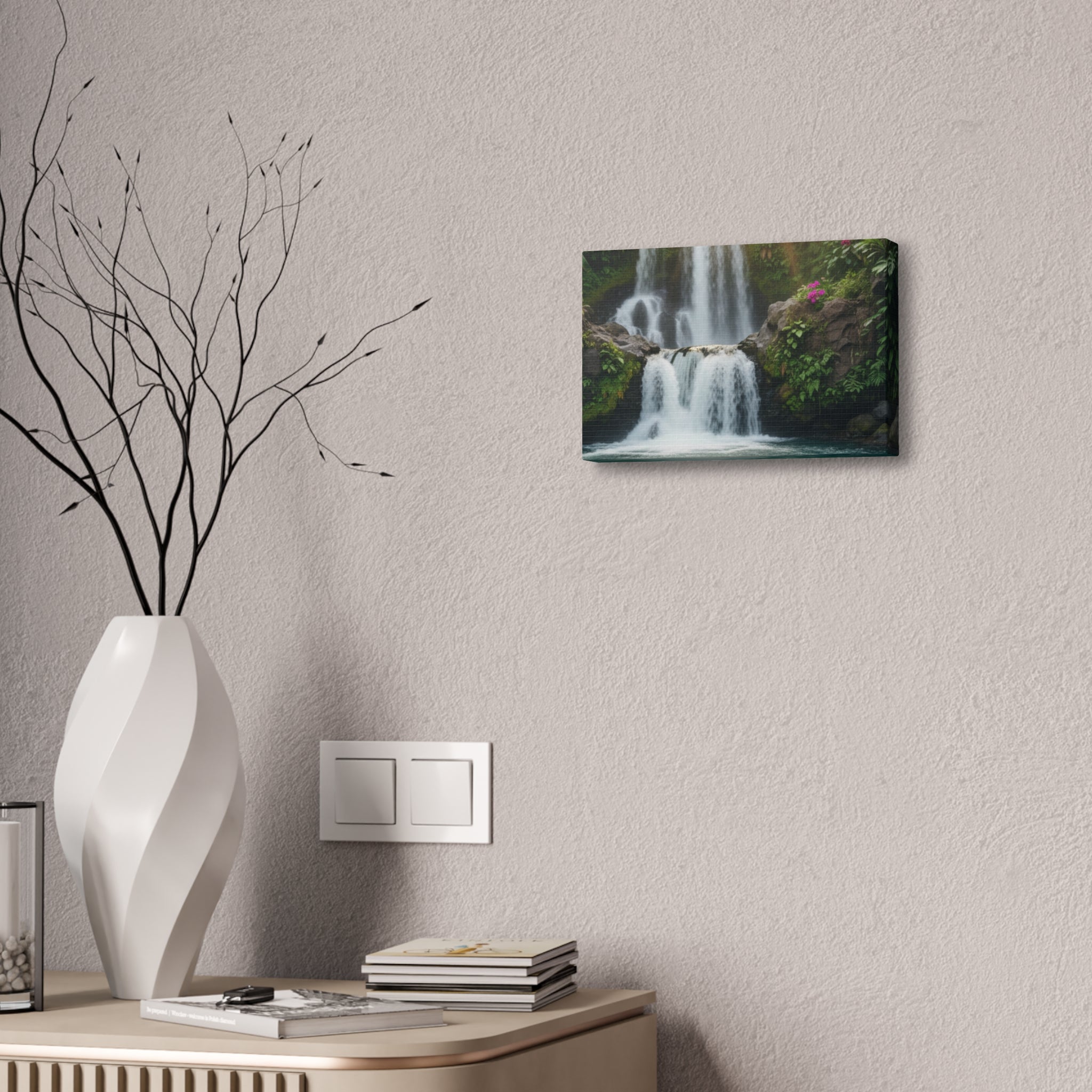 Waterfall Canvas Wall Art – Stretched 1.5" Nature Print