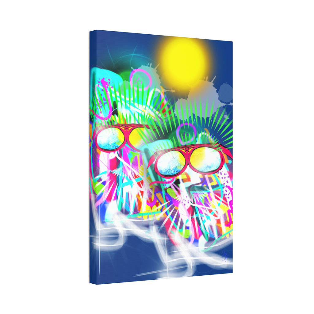 Neon Graffiti Beach Bumbs Canvas