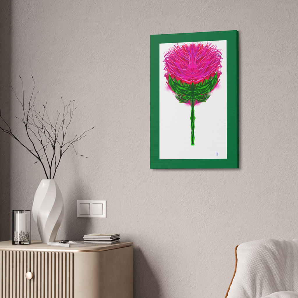Pink Thistle Canvas Print — Stretched 1.5" Floral Wall Art