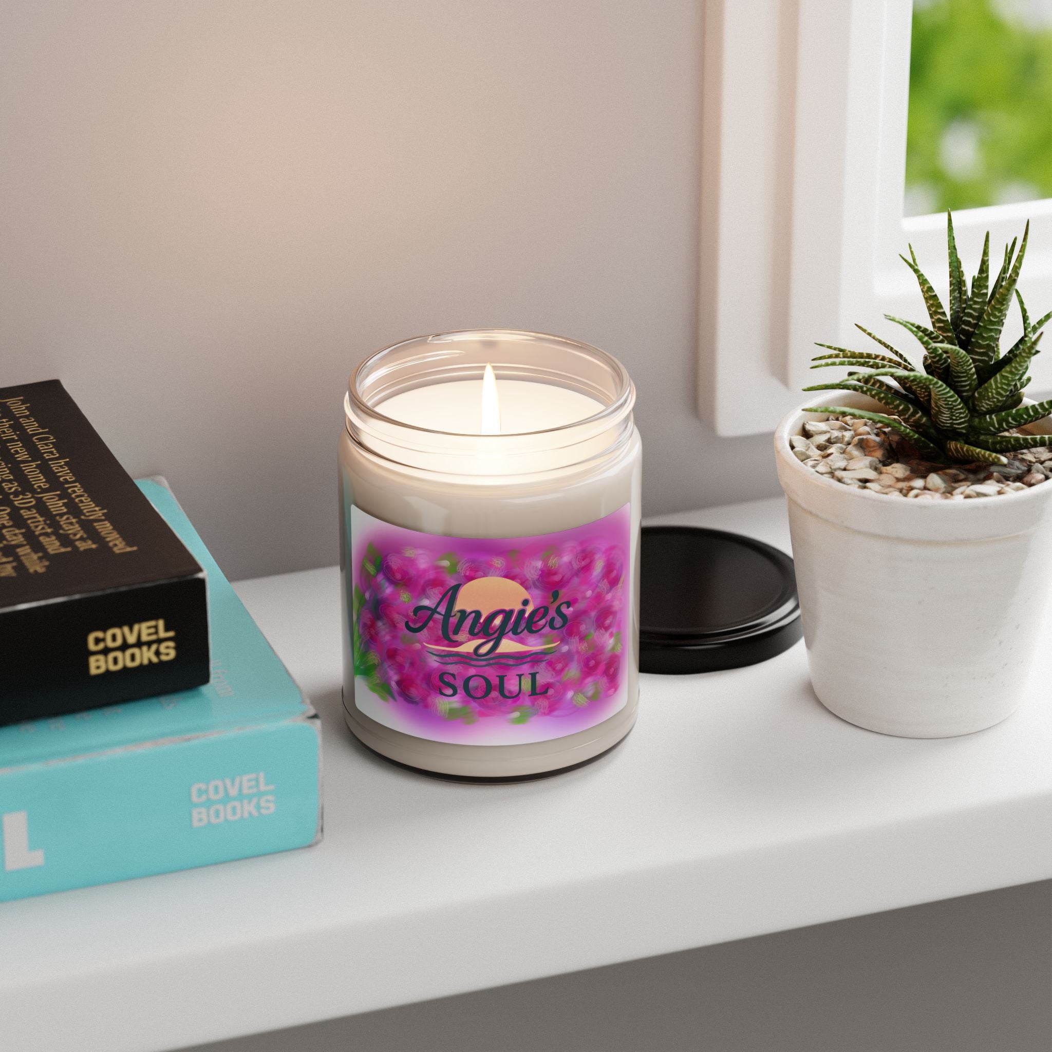 Scented Soy Candle — "Angie's Soul" Floral Aromatherapy Jar (9 oz)
