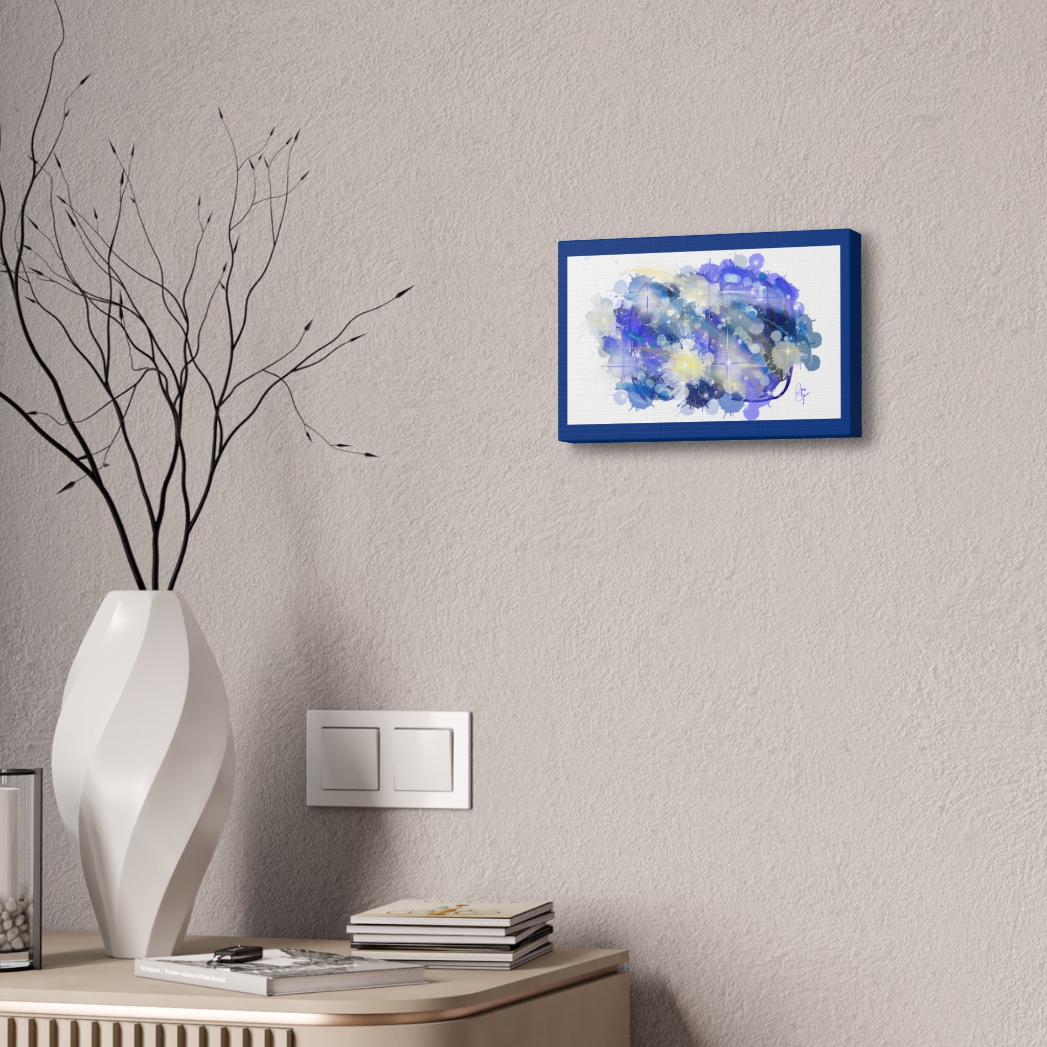 Abstract Blue Galaxy Canvas Print — Stretched 1.5" Wall Art