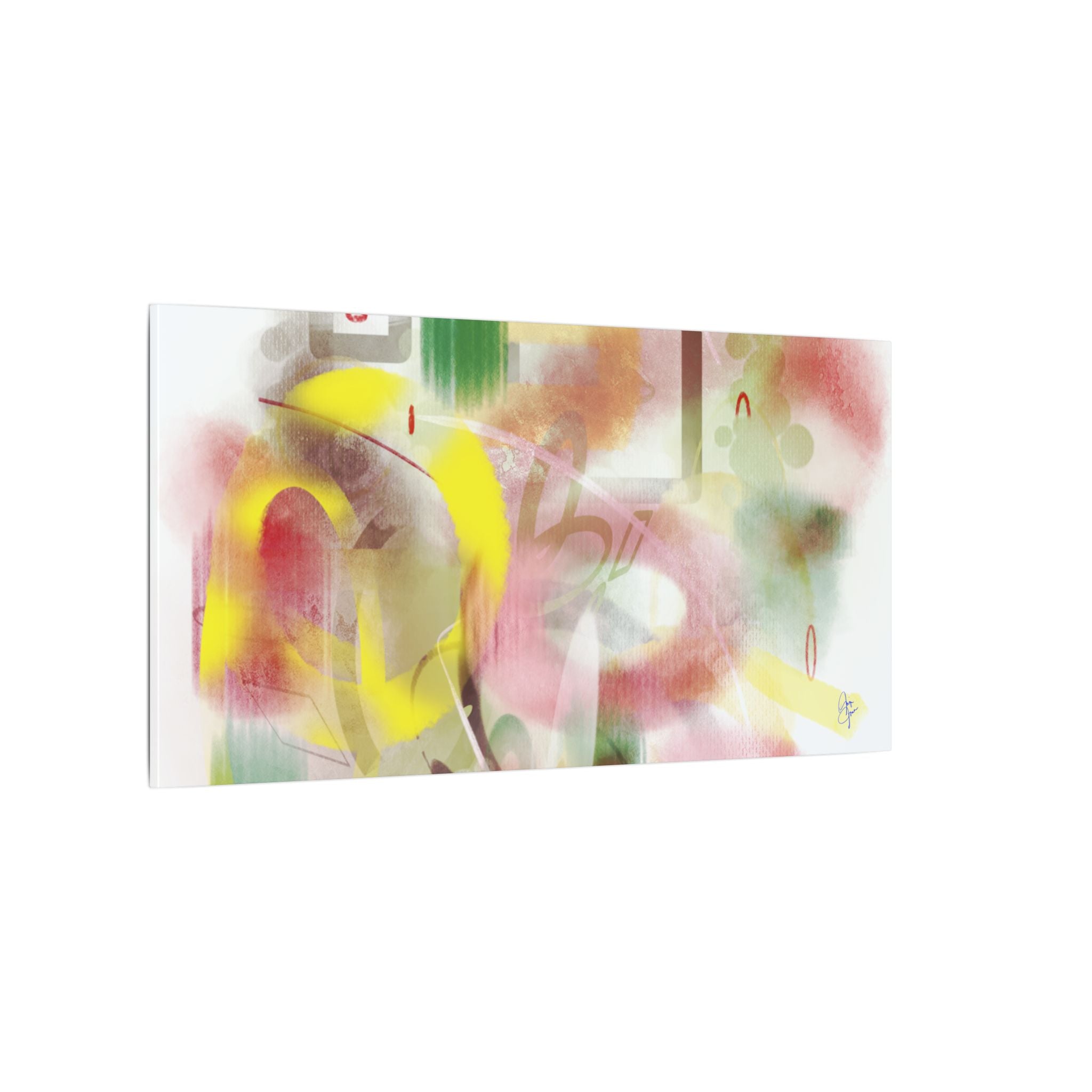 Abstract Color Burst Matte Canvas Wall Art — Green-Edged Stretched Print