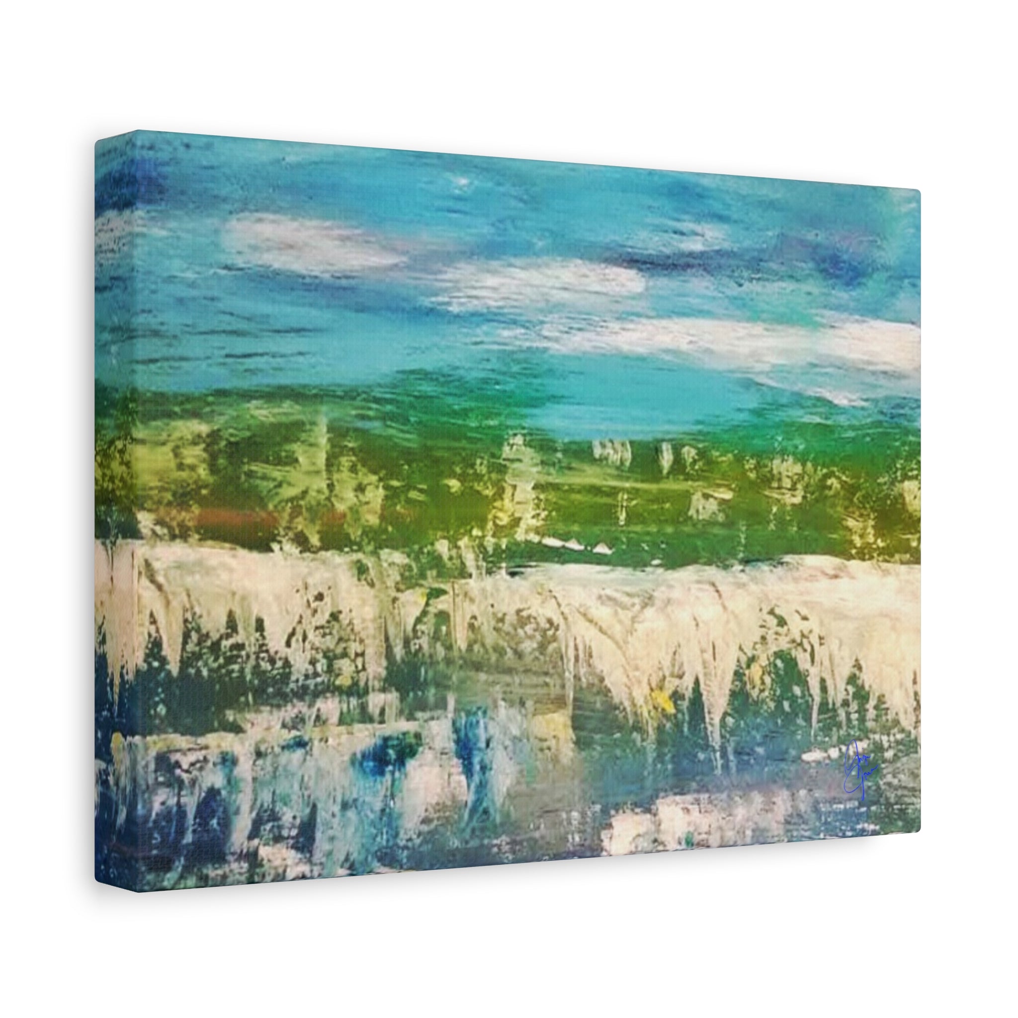 Coastal Abstract Landscape Matte Canvas Print — Stretched 1.25"