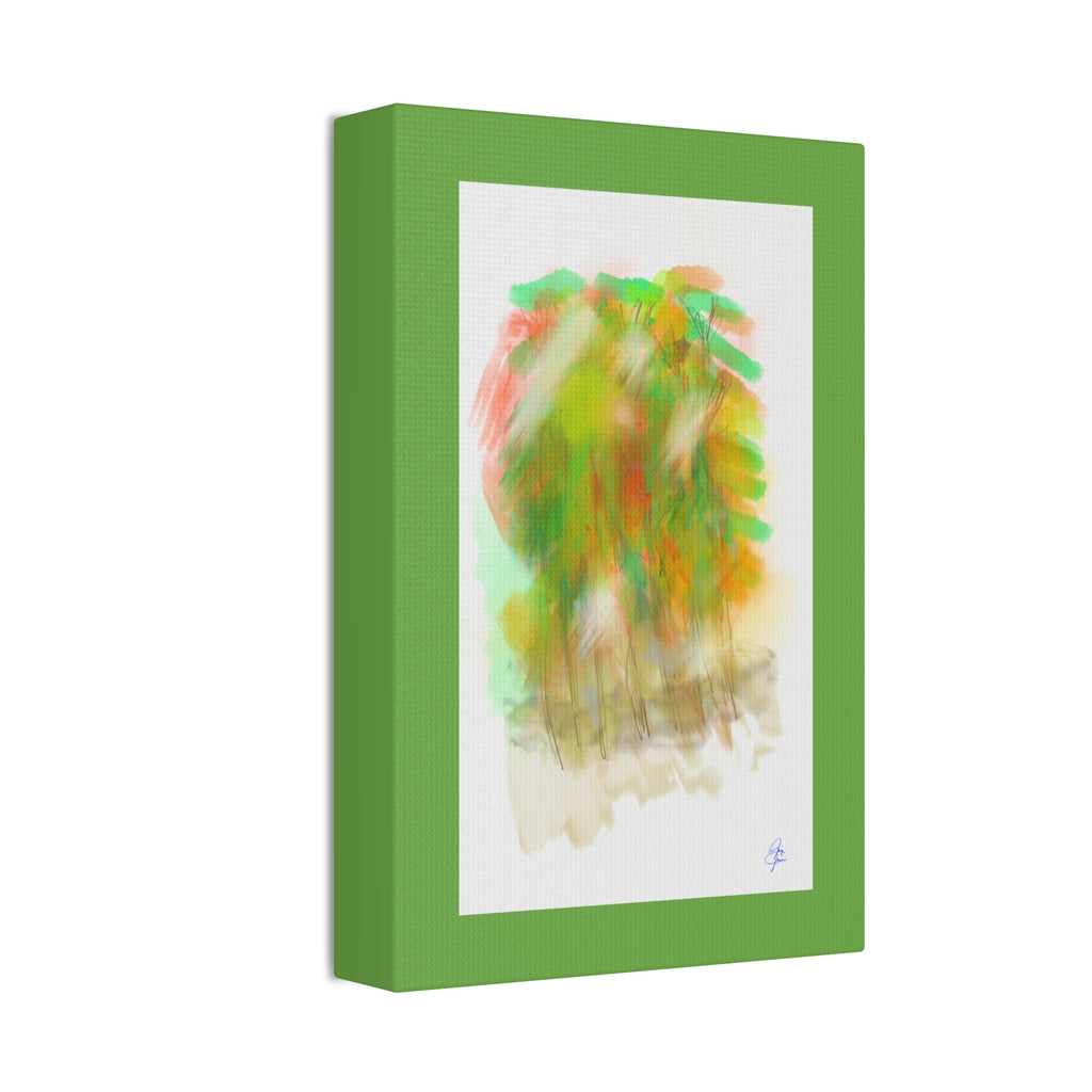 Abstract Green Forest Canvas — Stretched Wall Art