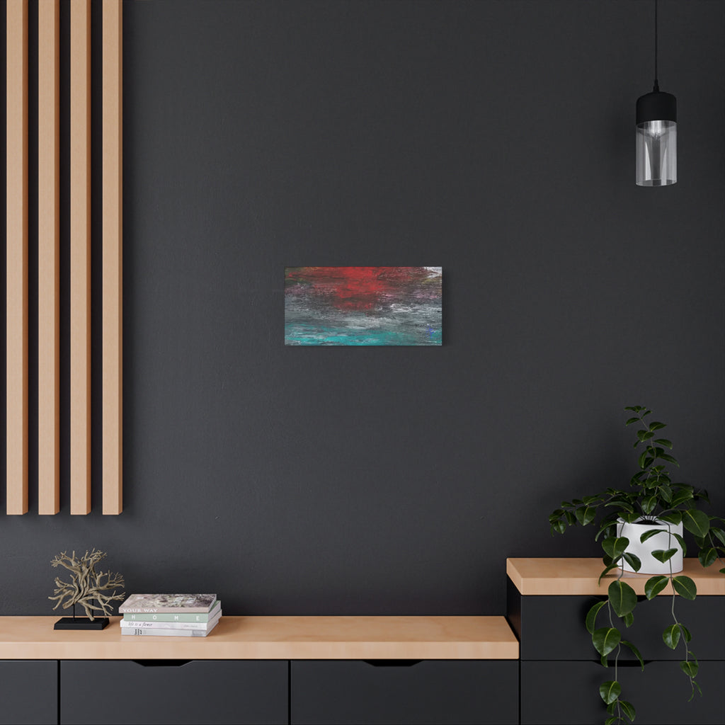 Abstract Red Horizon Matte Canvas Wall Art, Stretched 1.25"