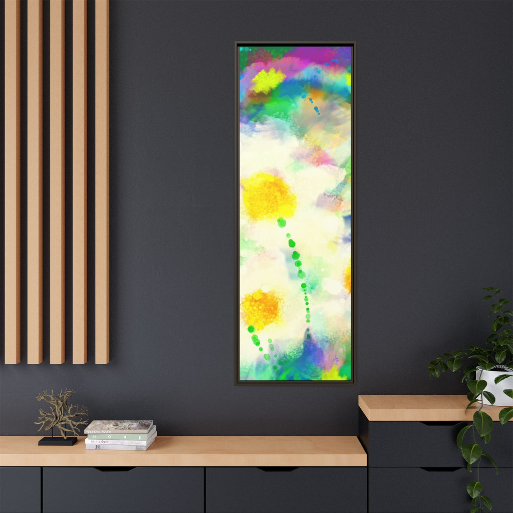 Framed Matte Canvas - Watercolor Yellow Floral Abstract Wall Art