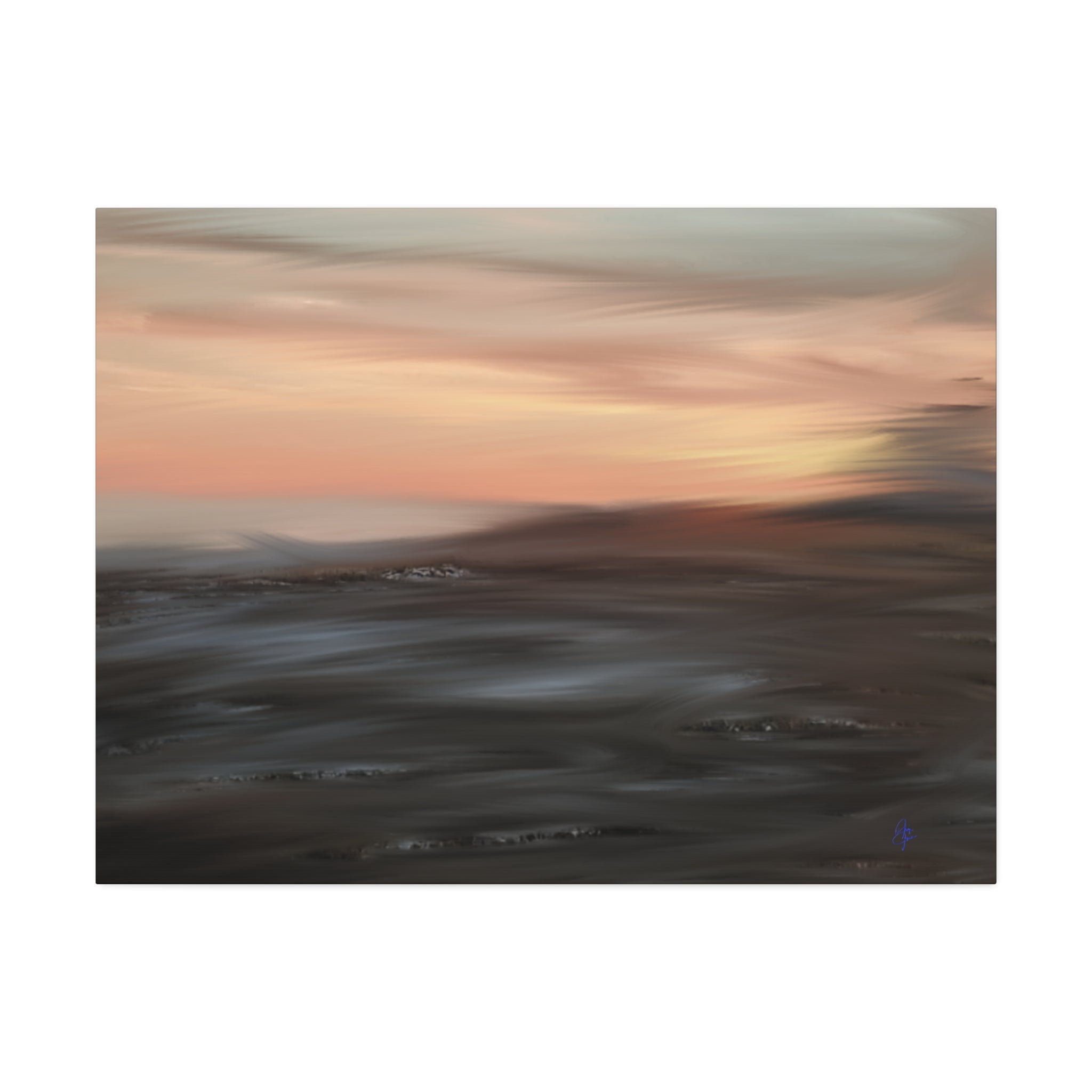 Sunset Blur Seascape Canvas Print — Abstract Coastal Wall Art