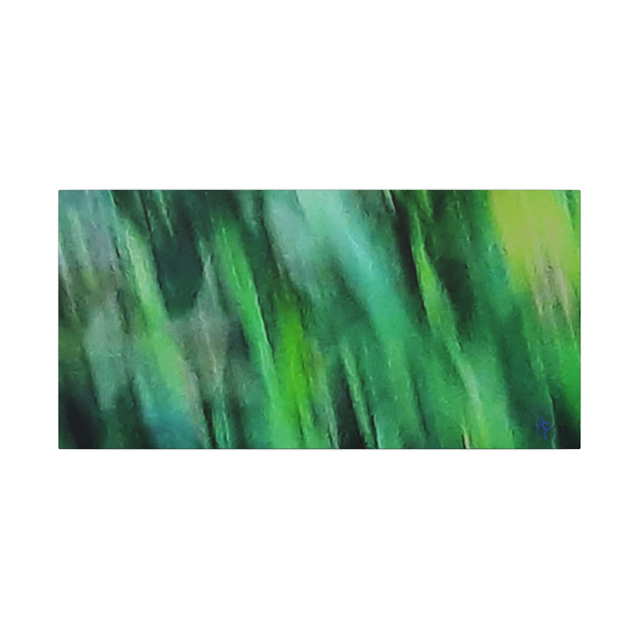 Green Abstract Blur Canvas Wall Art — Vibrant Nature-Inspired Matte Print