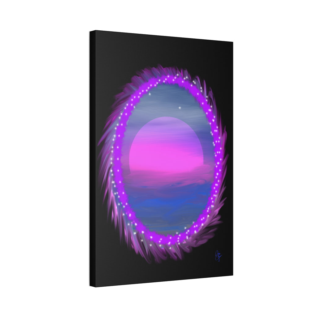Stretched Canvas - Neon Dream Portal Sunset Wall Art