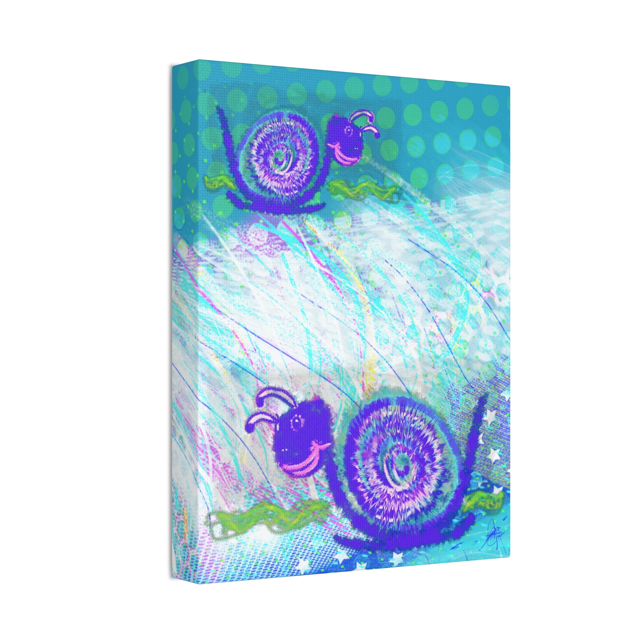 Cute Snail Nursery Wall Art Canvas – Stretched 1.5"