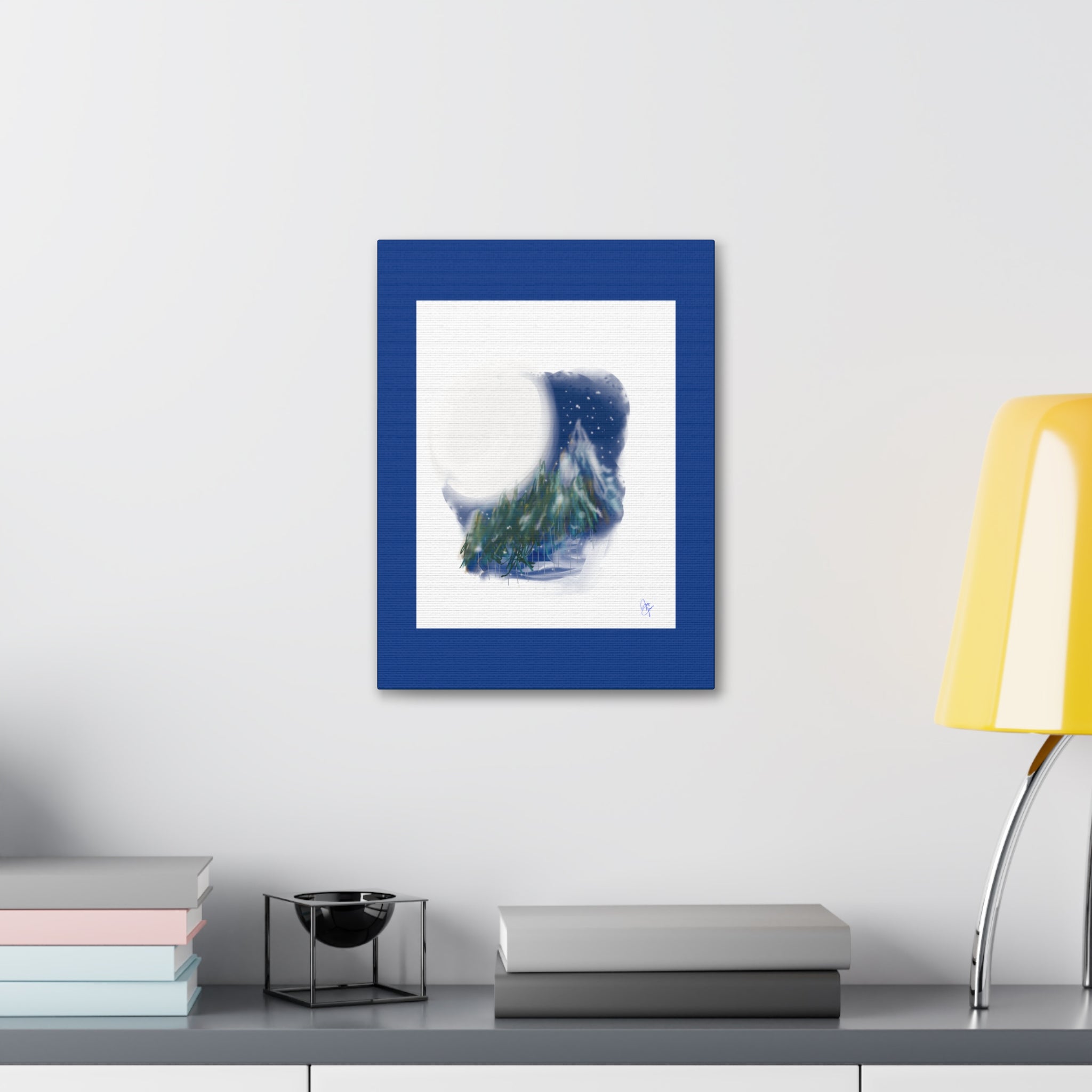 Moonlit Pine Forest Canvas Print — Stretched 1.5"