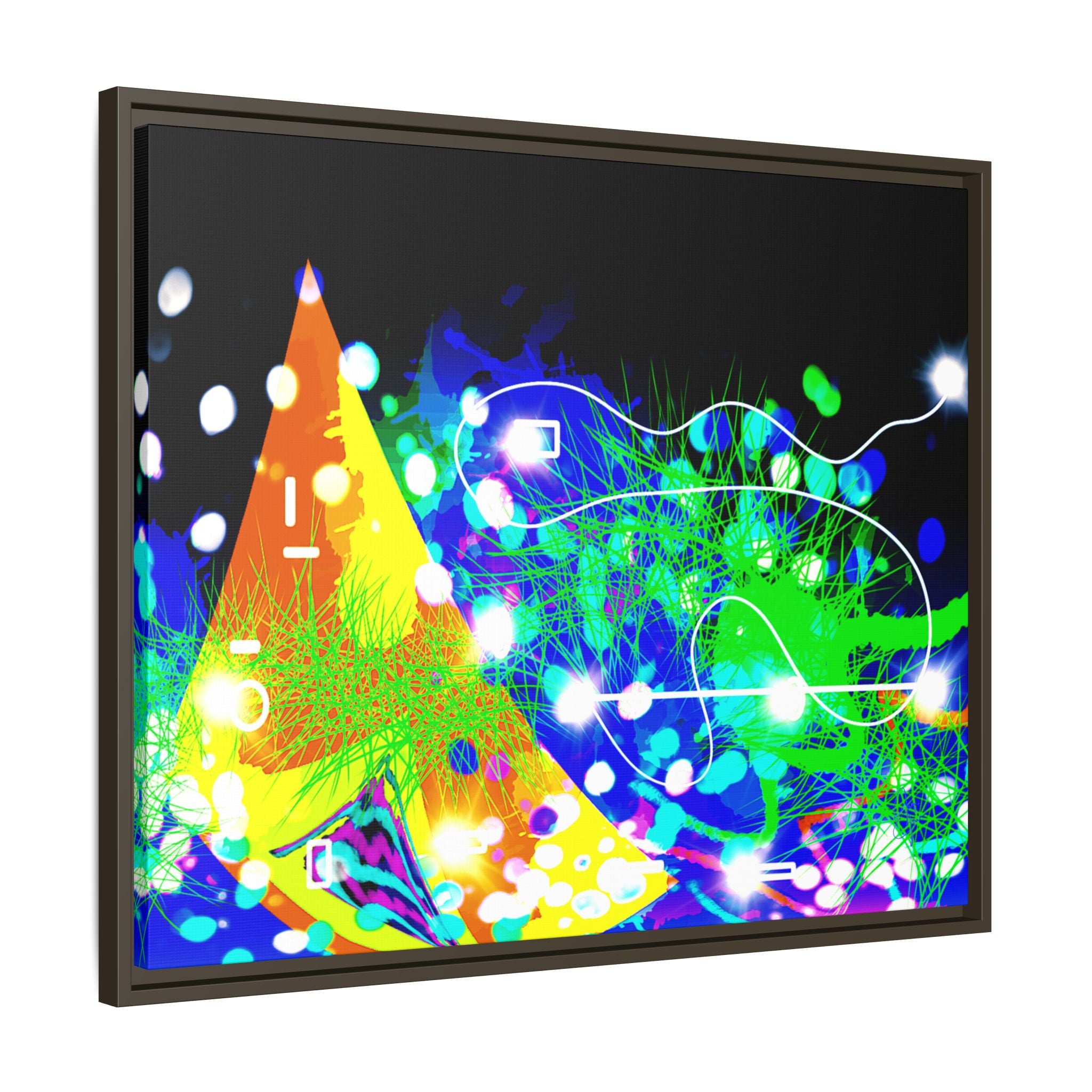 Abstract Neon Wave Matte Canvas Framed Art