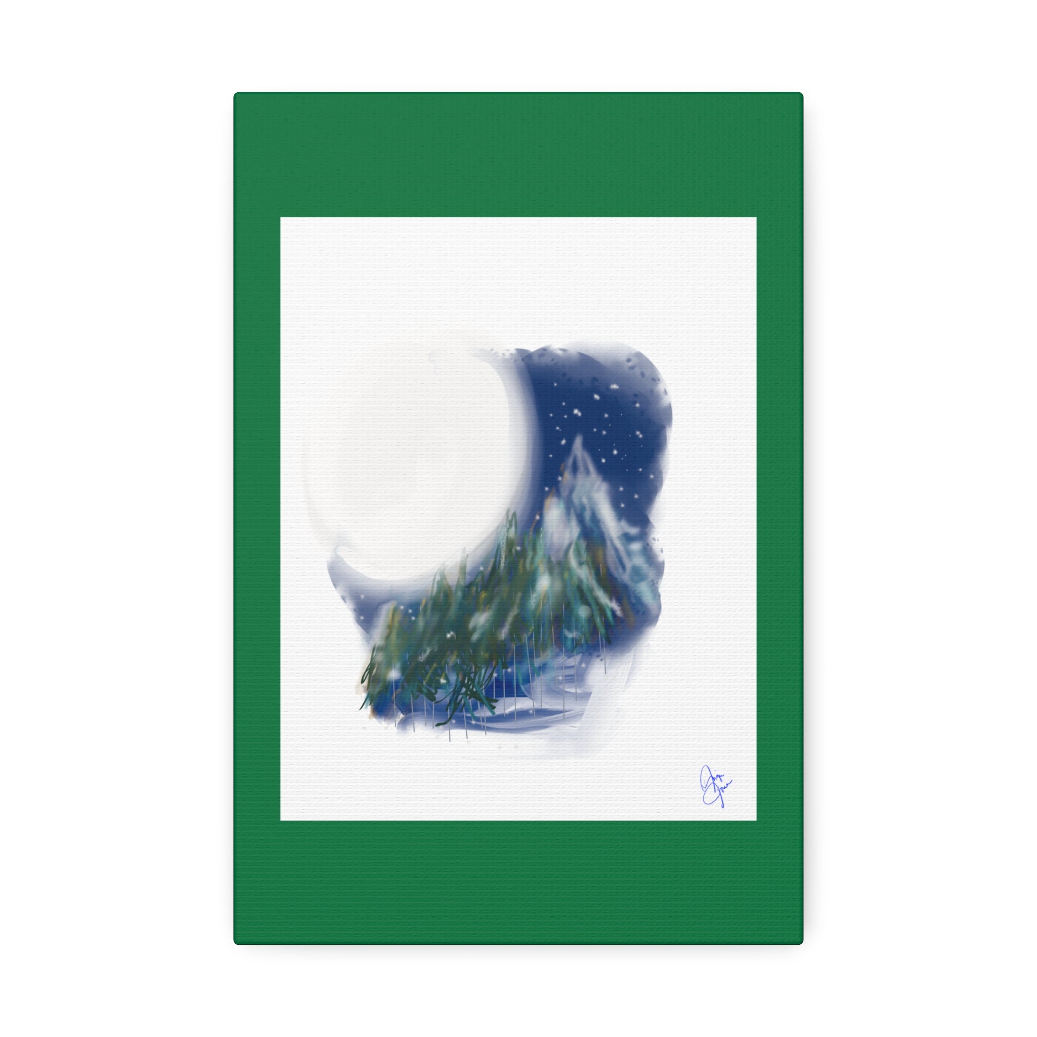 Moonlit Pine Forest Canvas Print — Stretched 1.5"