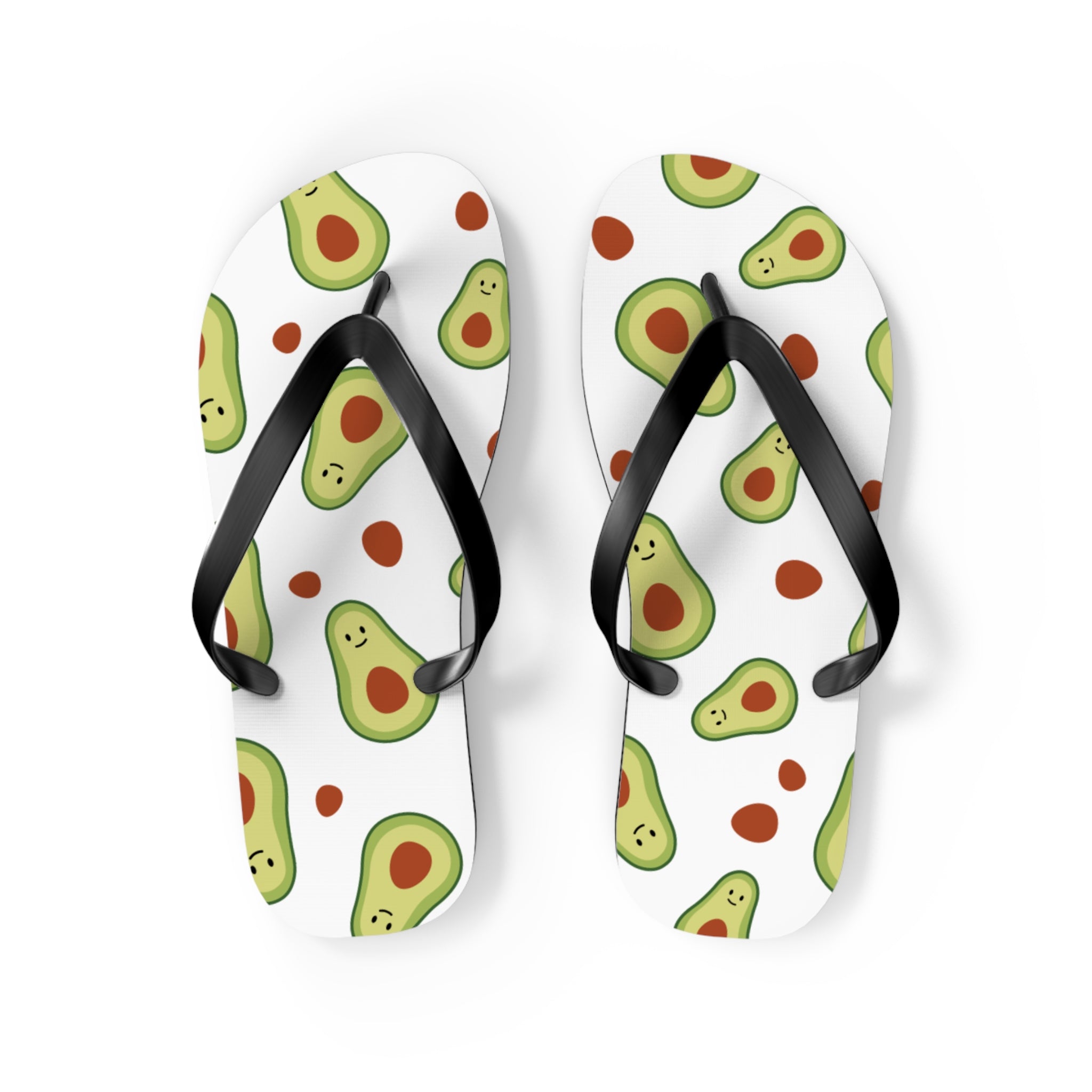 Avocado Pattern Flip Flops — Fun Summer Beach Sandals