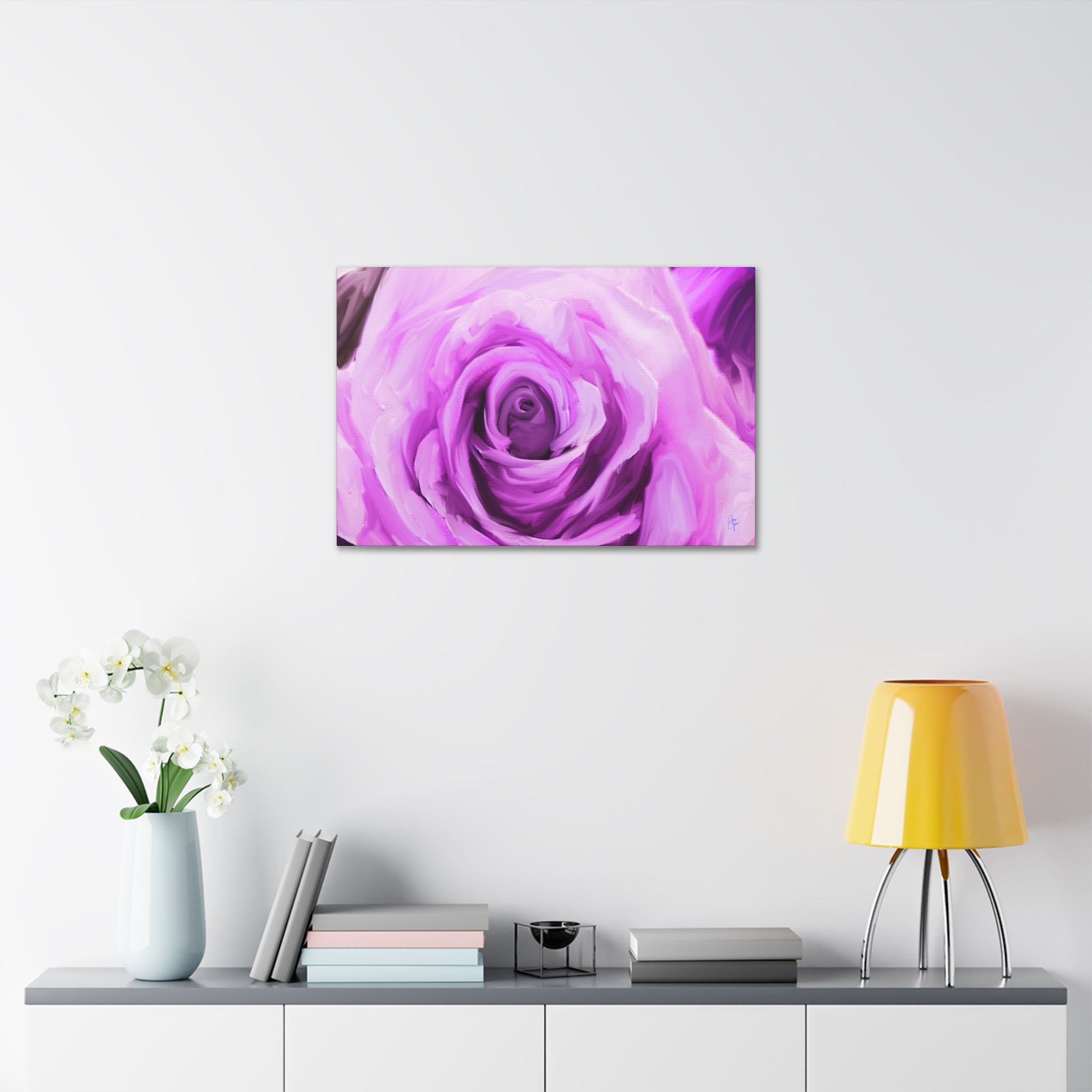 Lavender Rose Abstract Canvas Print — Stretched 1.5" Wall Art