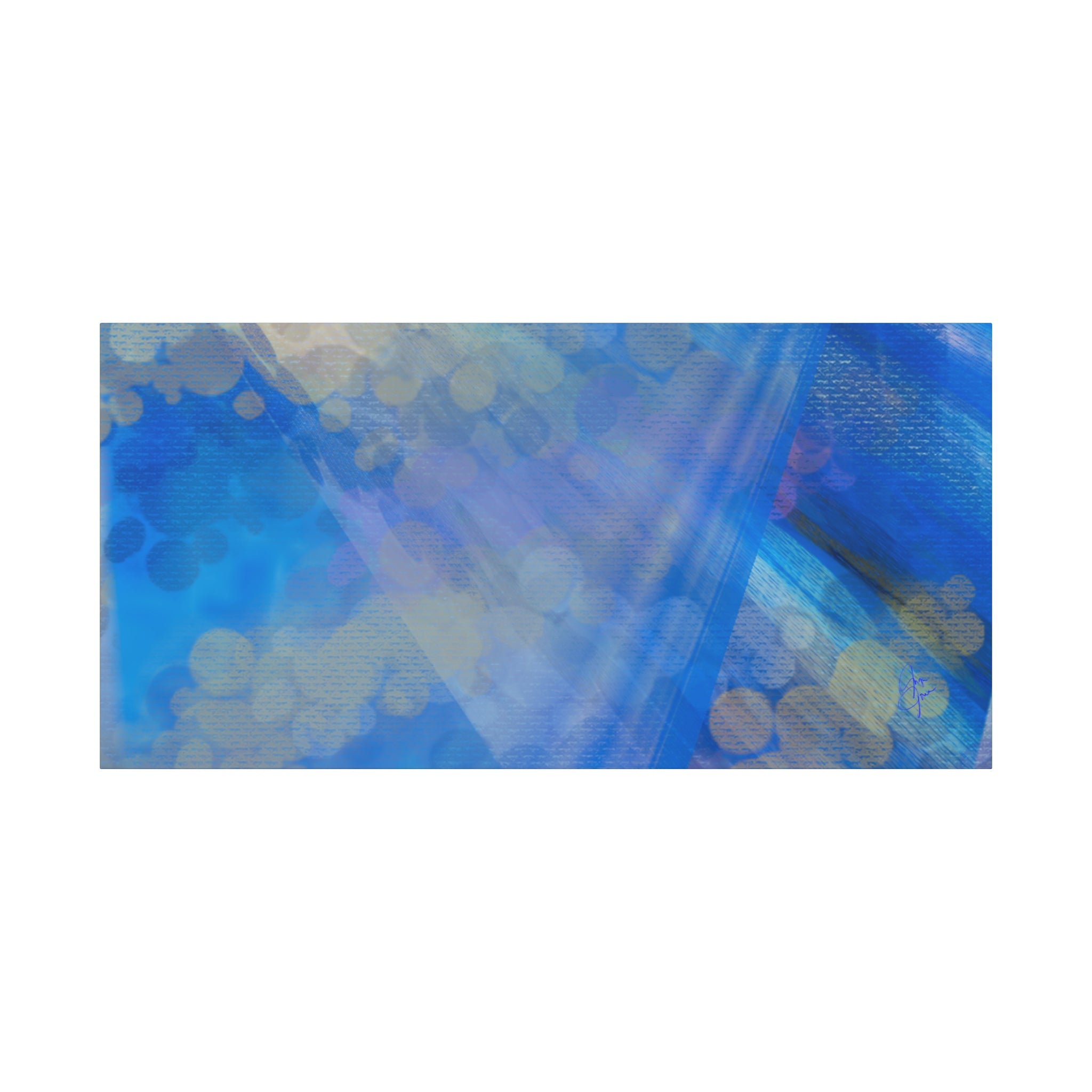 Abstract Blue Bokeh Matte Canvas Wall Art