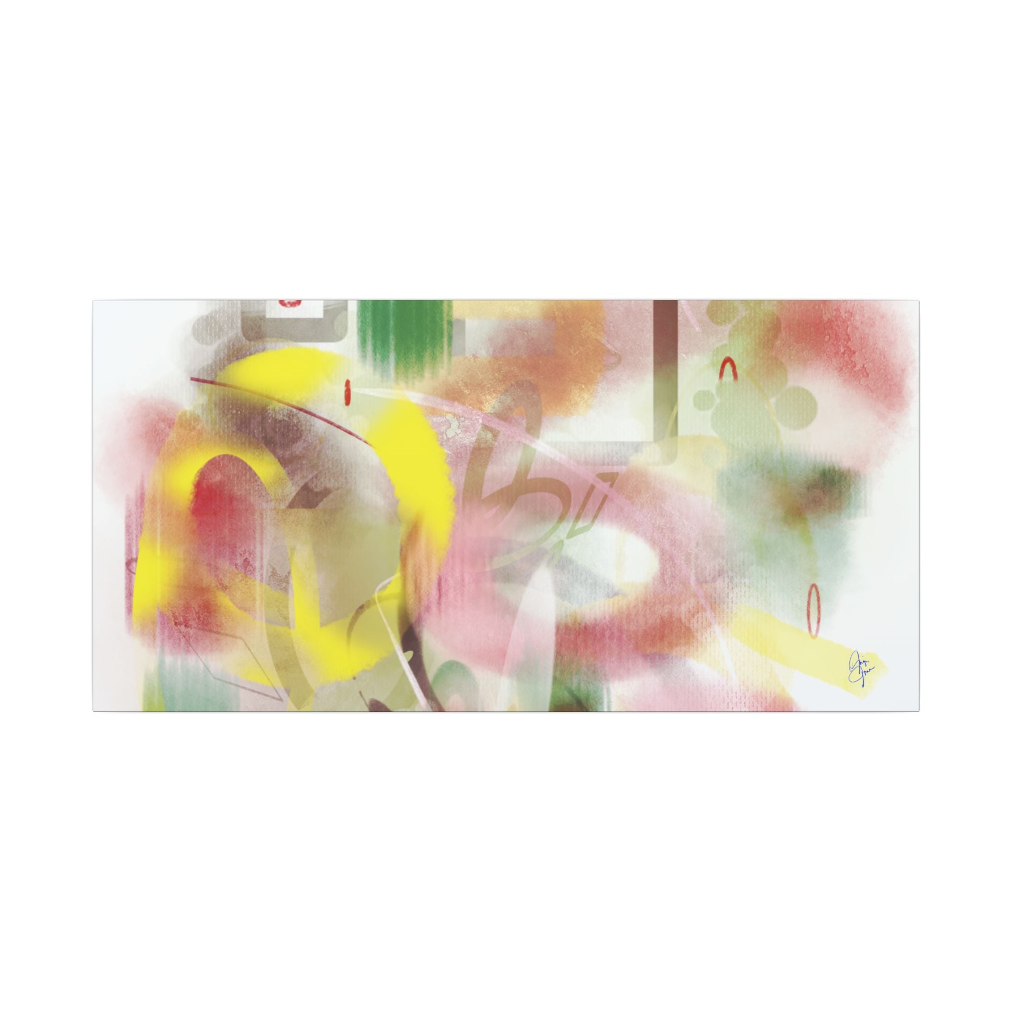 Abstract Color Burst Matte Canvas Wall Art — Green-Edged Stretched Print