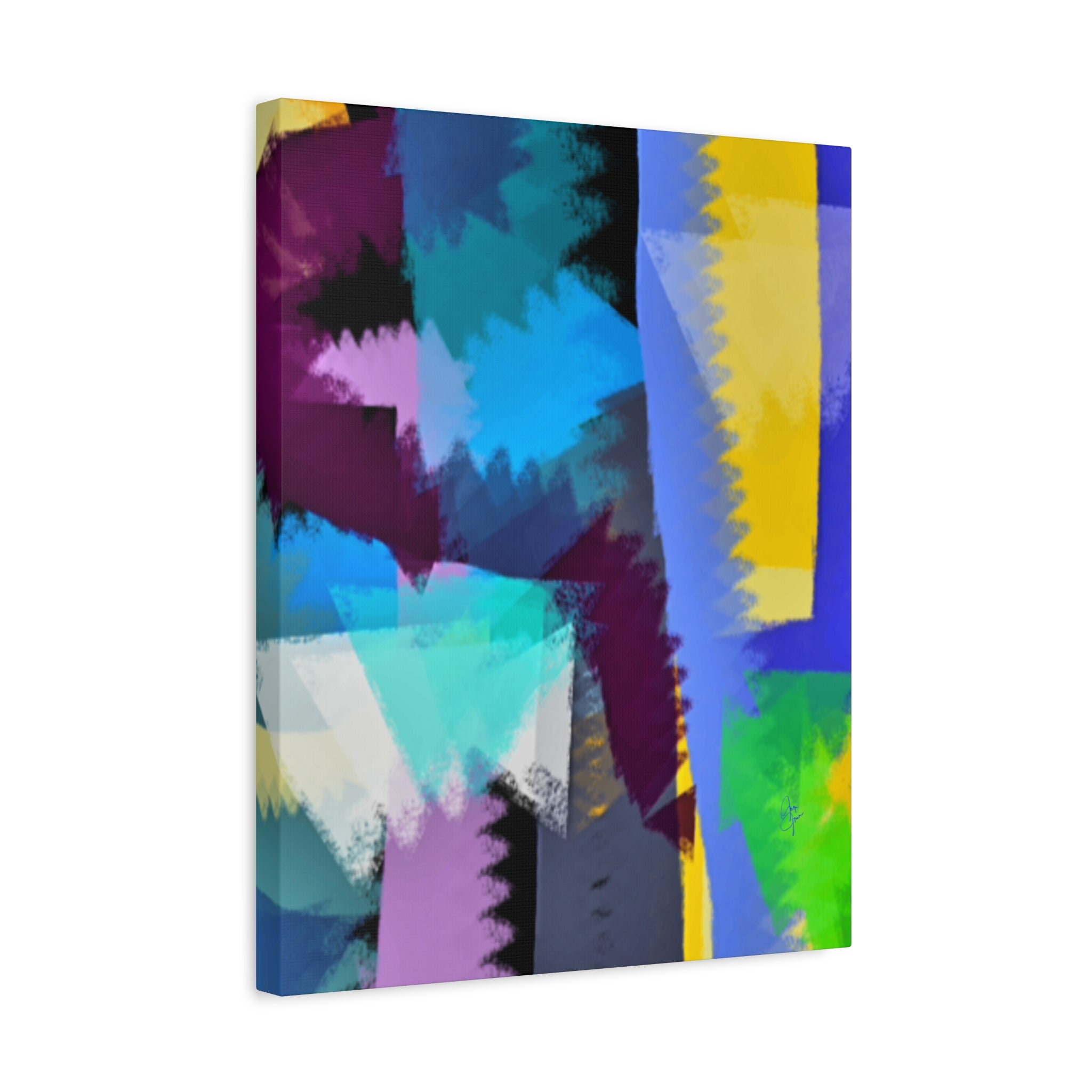 Abstract Color Burst Canvas Print — Vibrant Geometric Wall Art