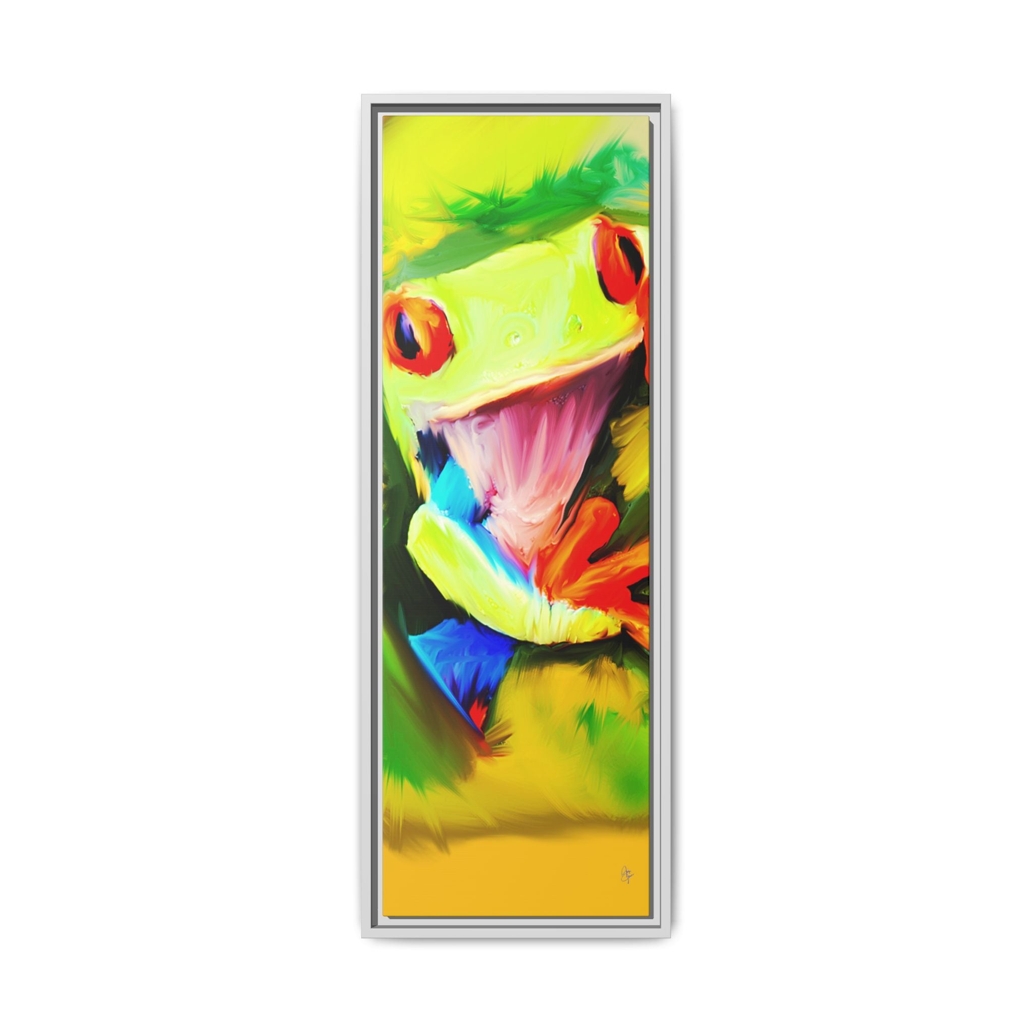 Colorful Tree Frog Matte Canvas Print — Framed Tropical Wall Art