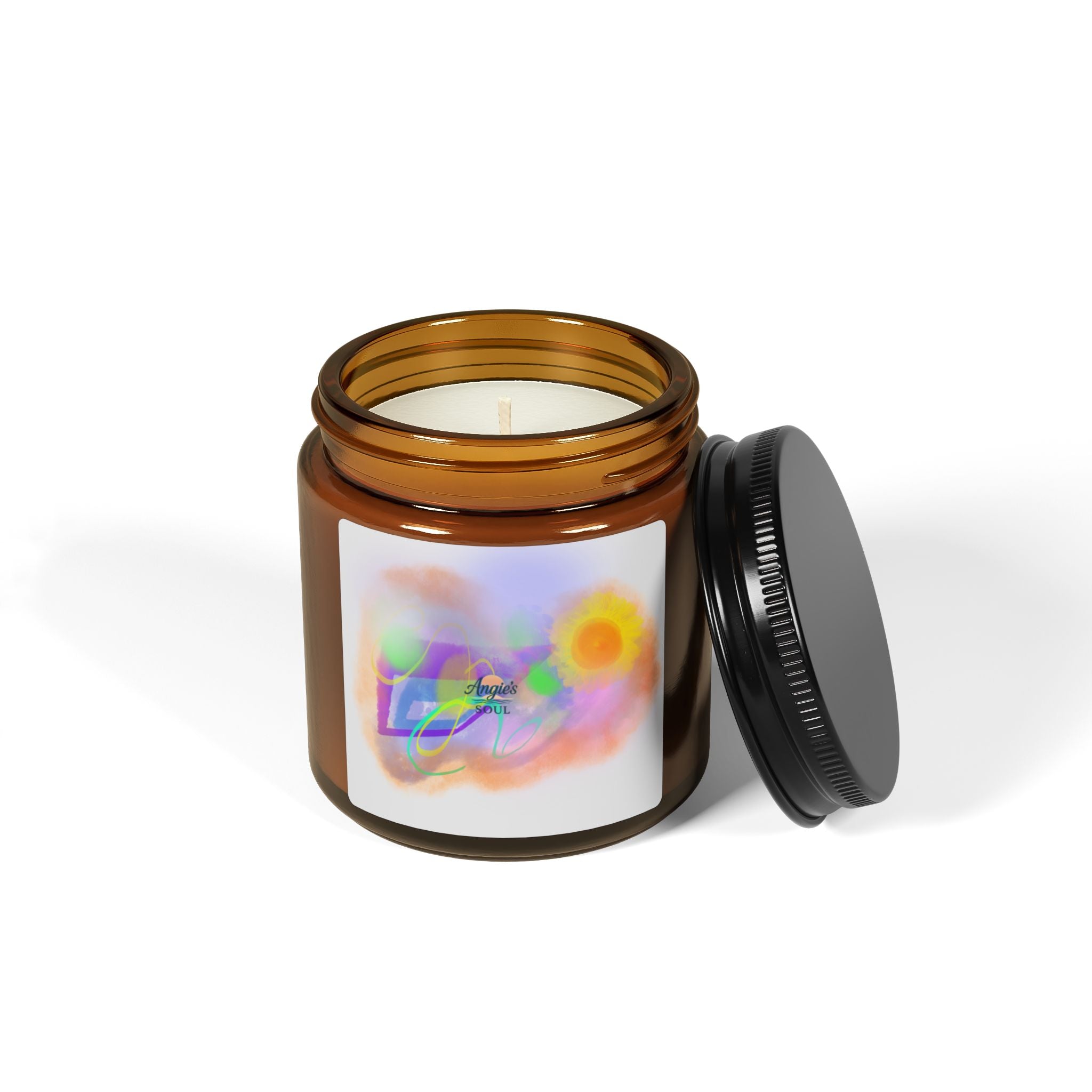 Amber Jar Soy Candle — Uplifting Floral & Citrus Scent (Multi-Size)