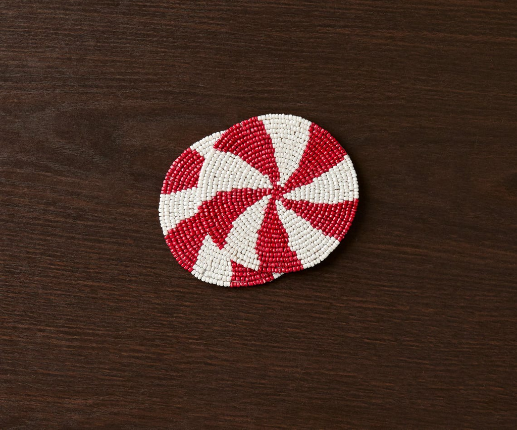 Handmade Beaded Holiday Coaster – Christmas Table Decor by Payton James